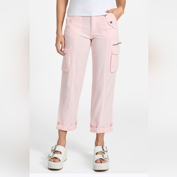 Guess Light Pink Cargo Pants - Picture 1 of 4
